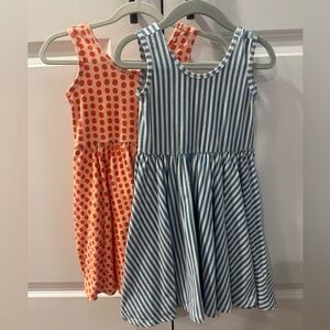 Alice + Ames 4T Railroad Stripe & Melba Dot Tank Dress Bundle